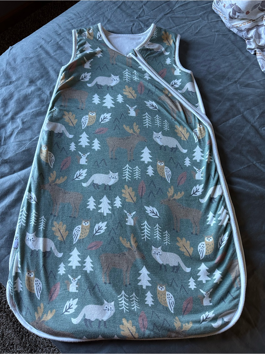 Kids Forest Animals Sleep Sack - Sage Green